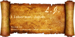 Lieberman Jakab névjegykártya